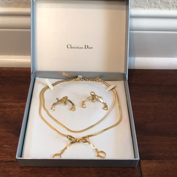 christian dior bow necklace
